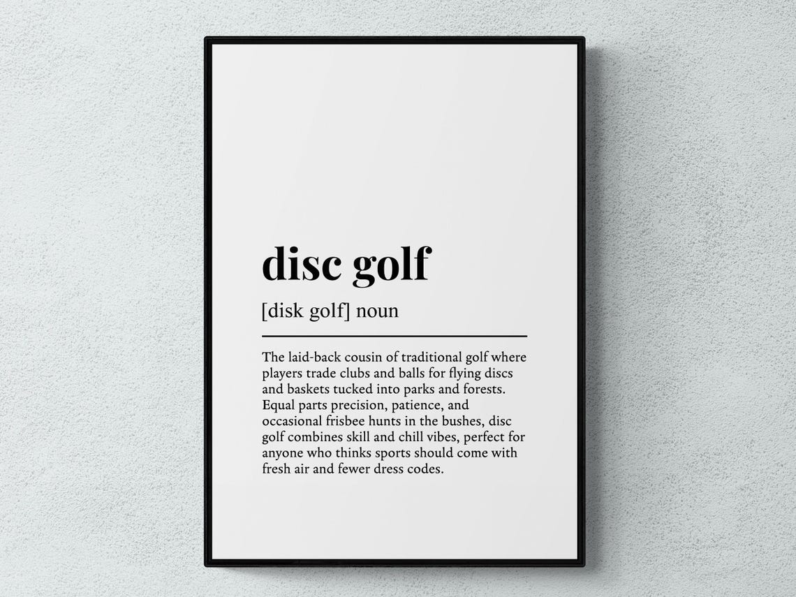 Disc Golf Funny Dictionary Definition Style Wall Decor Gift Poster