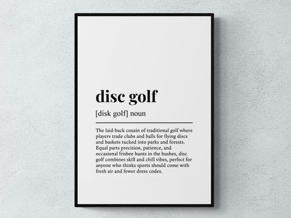 Disc Golf Funny Definition Sport Gift Wall Art Print