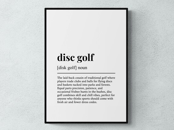 Disc Golf Funny Dictionary Definition Style Wall Decor Gift Poster