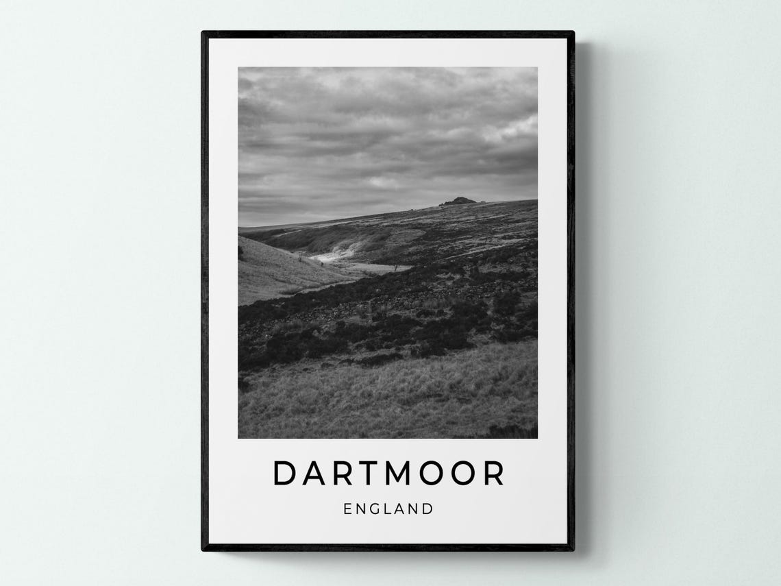 Dartmoor England Wild Moorland Granite Tor Open Hillside View Poster