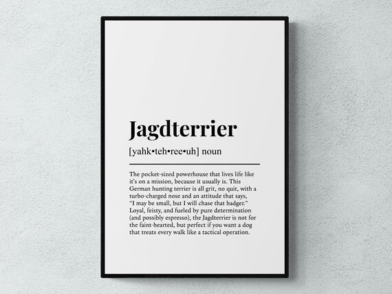 Jagdterrier Funny Definition Dog Wall Art Print