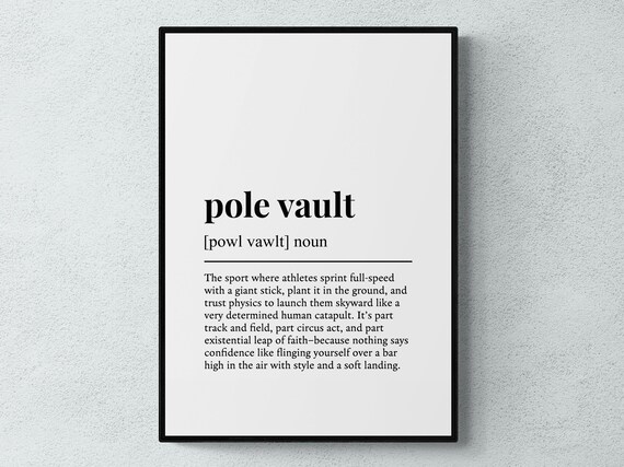 Pole Vault Funny Definition, Sport Humor Art Print