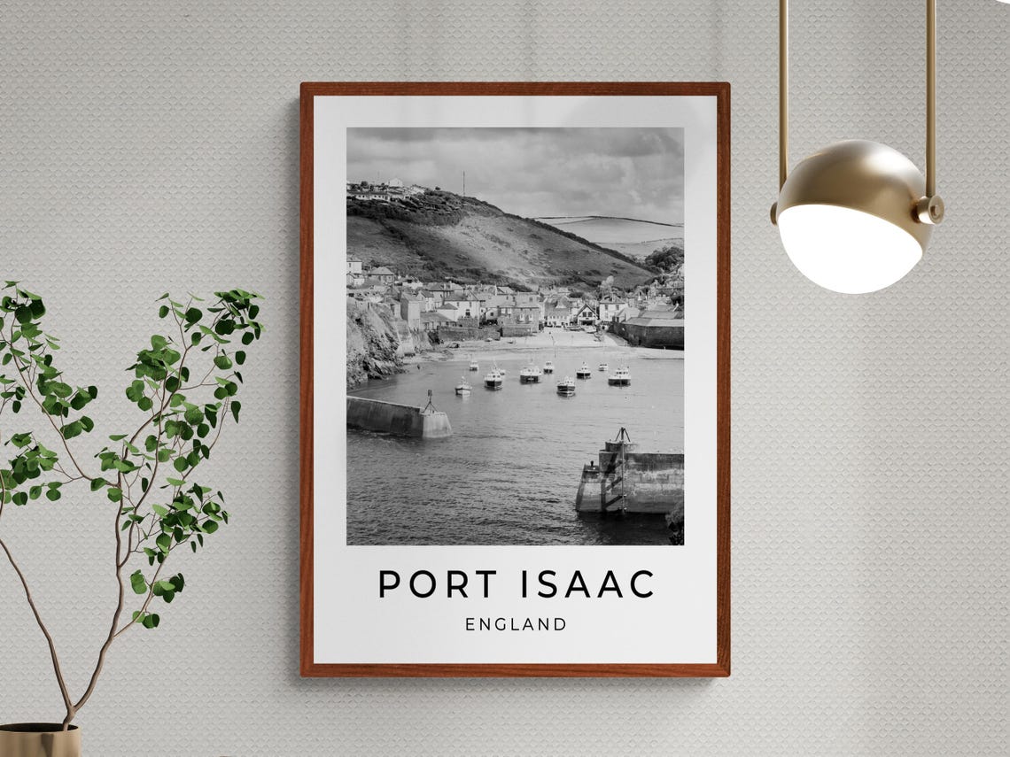 Port Isaac Cornwall England Fishing Village Harbor View Poster - Image 3