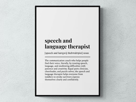 Speech And Language Therapist Funny Definition Art Print