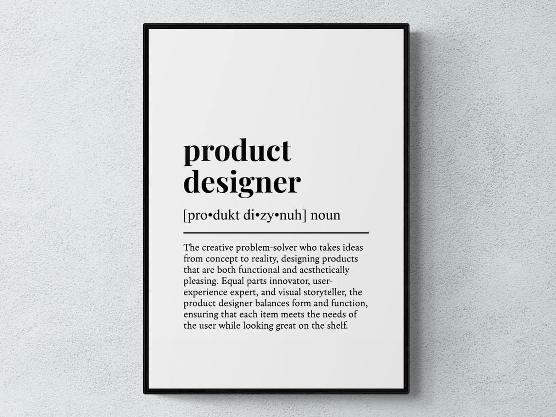 Product Designer Funny Dictionary Definition Typography Poster