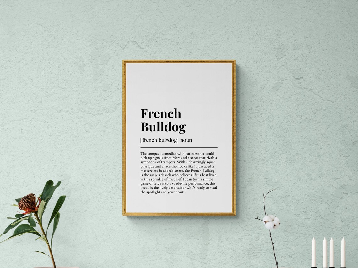 French Bulldog Funny Definition Dog Art Print - Image 2