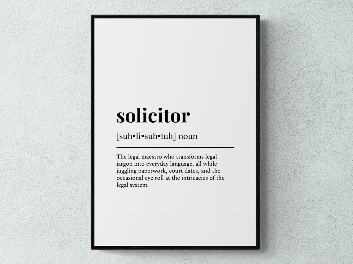 Solicitor Funny Definition Typography Art Print