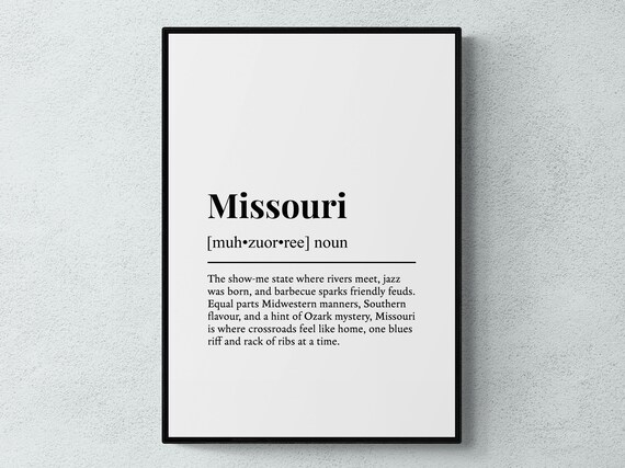 Missouri Show Me State Dictionary Definition Funny Travel Wall Poster