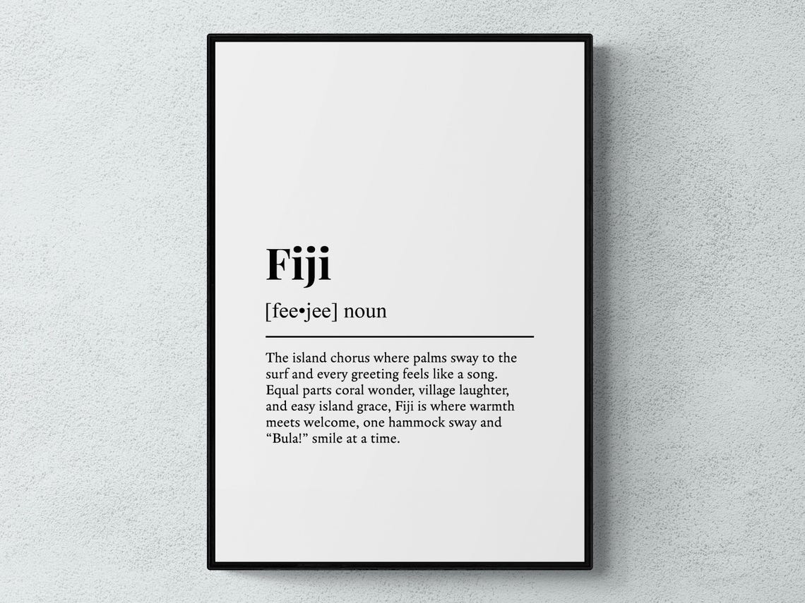 Fiji Funny Definition Oceania Gift Wall Art Print
