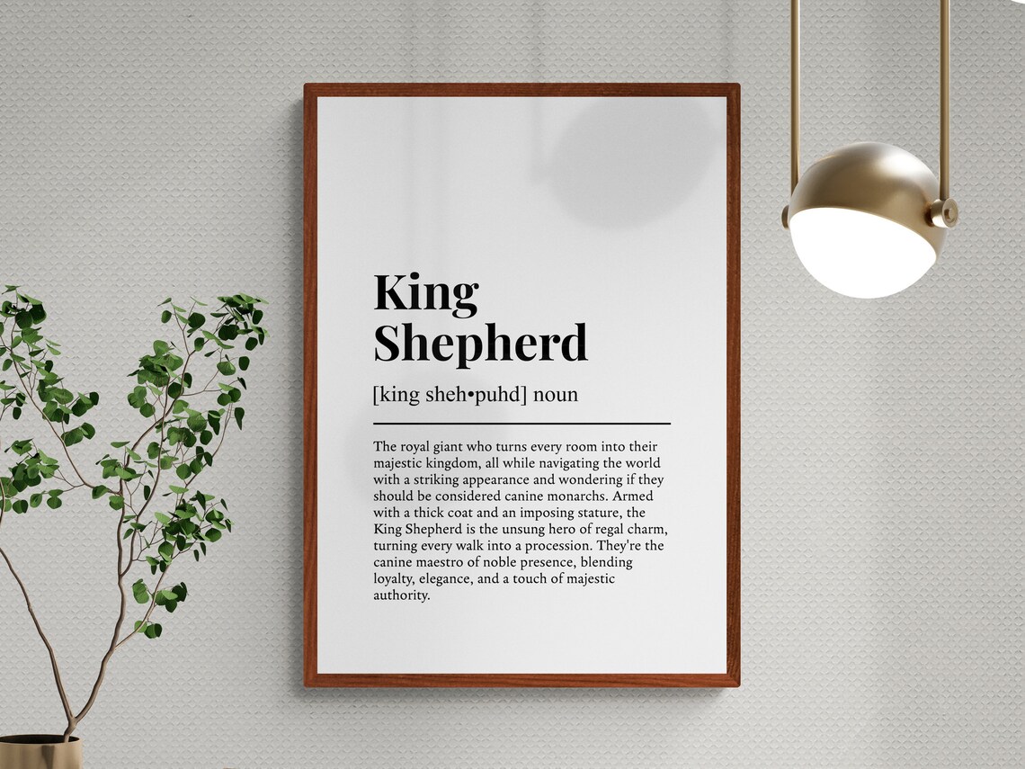 King Shepherd Funny Definition Wall Art Print - Image 3