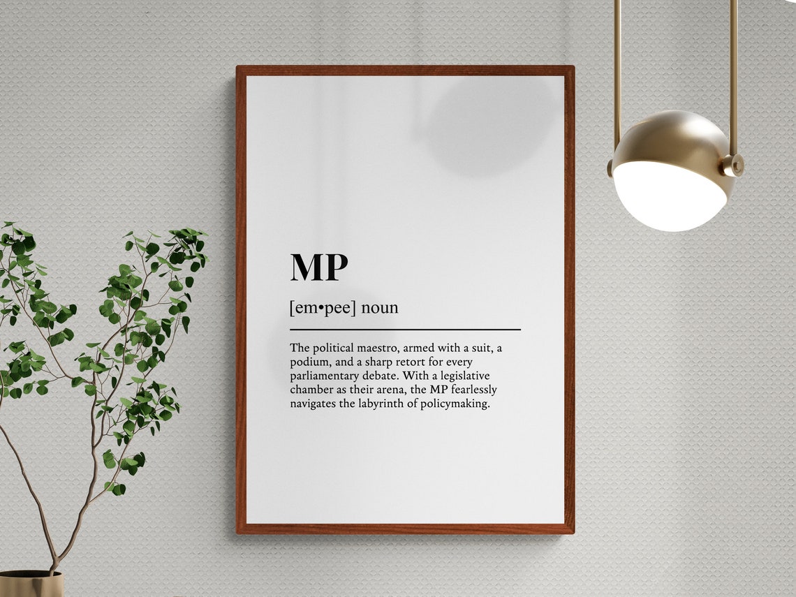 MP Funny Dictionary Definition Humorous Political Career Gift Poster - Image 3