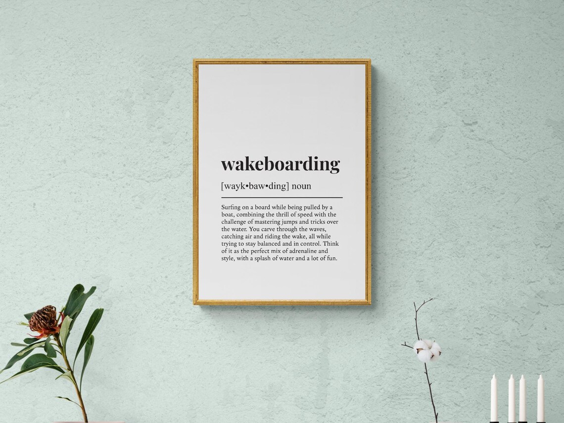 Wakeboarding Funny Definition Humor Poster Print - Image 2