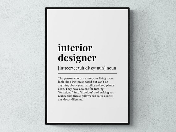 Interior Designer Funny Definition Typography Art Print