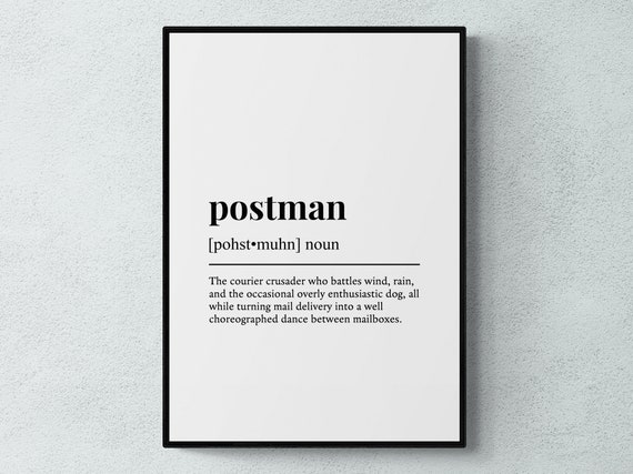 Postman Funny Definition, Humor Wall Art Print