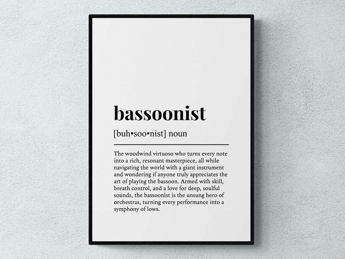 Bassoonist Funny Definition, Musician Humor Poster Print