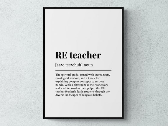 Teacher Funny Definition Job Gift Wall Art Print