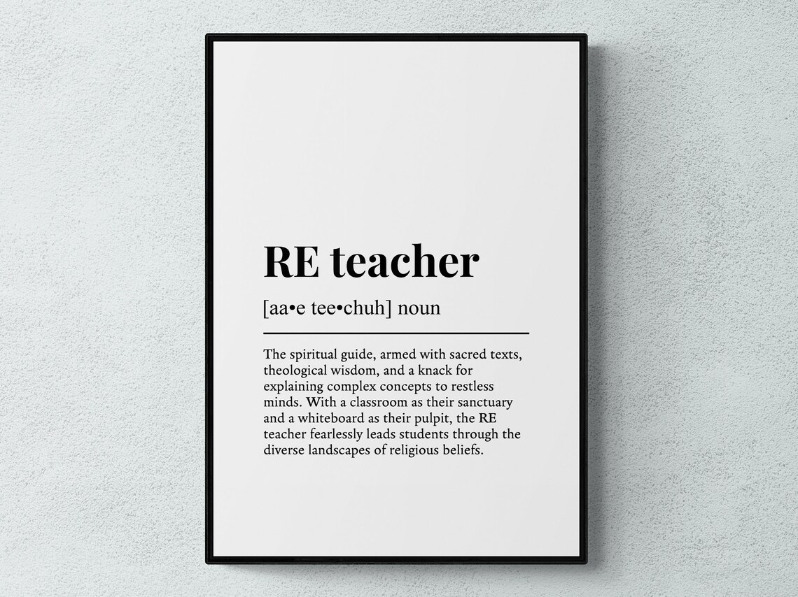 Teacher Funny Definition Job Gift Wall Art Print