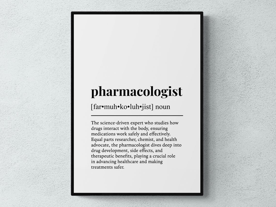 Pharmacologist Funny Job Definition Dictionary Style Word Art Poster