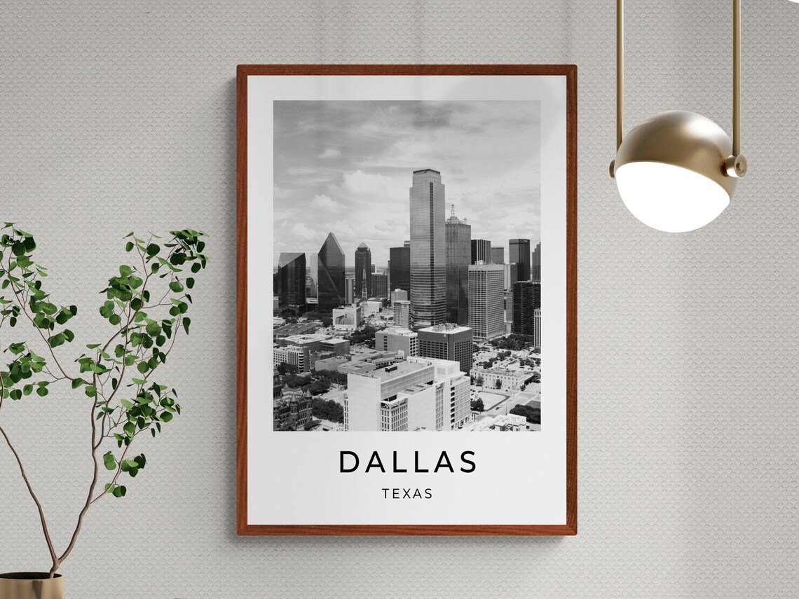 Dallas Texas Downtown Skyline Tall Towers Aerial Cityscape View Poster - Image 3