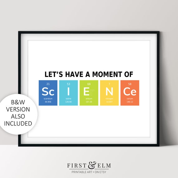 Colorful Lets Have A Moment Of Science Poster High School Teacher Gift Idea