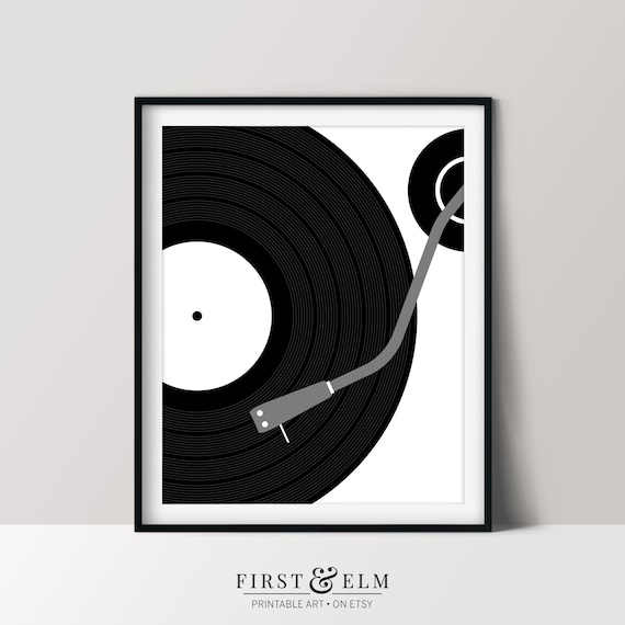 Record Player Turntable Music Art Print, Band Studio