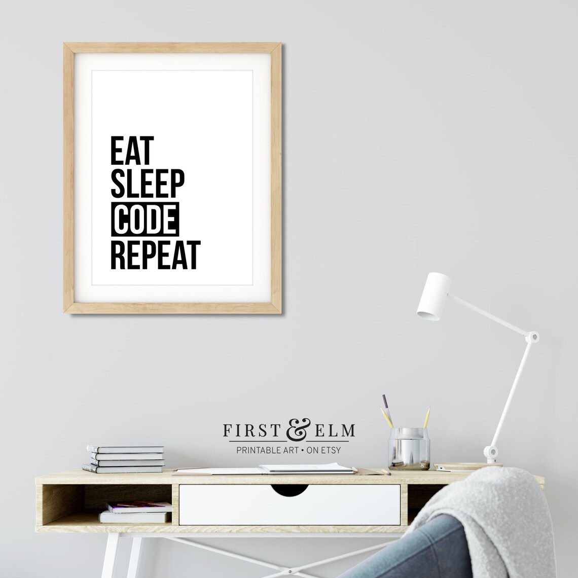 Eat Sleep Code Repeat Poster, Programmer Art Print - Image 3