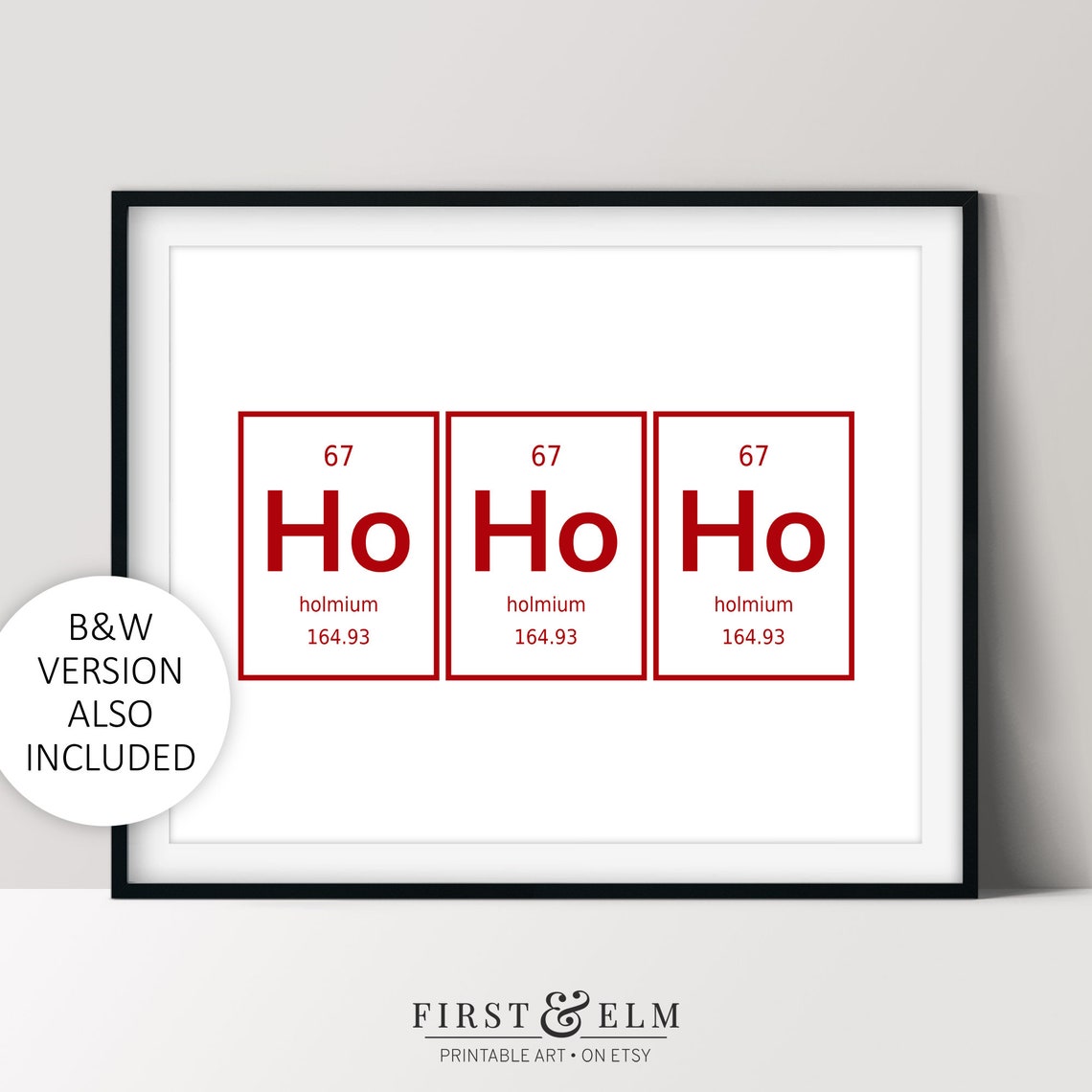Ho Ho Ho Holmium Periodic Table Science Nerd Christmas Poster