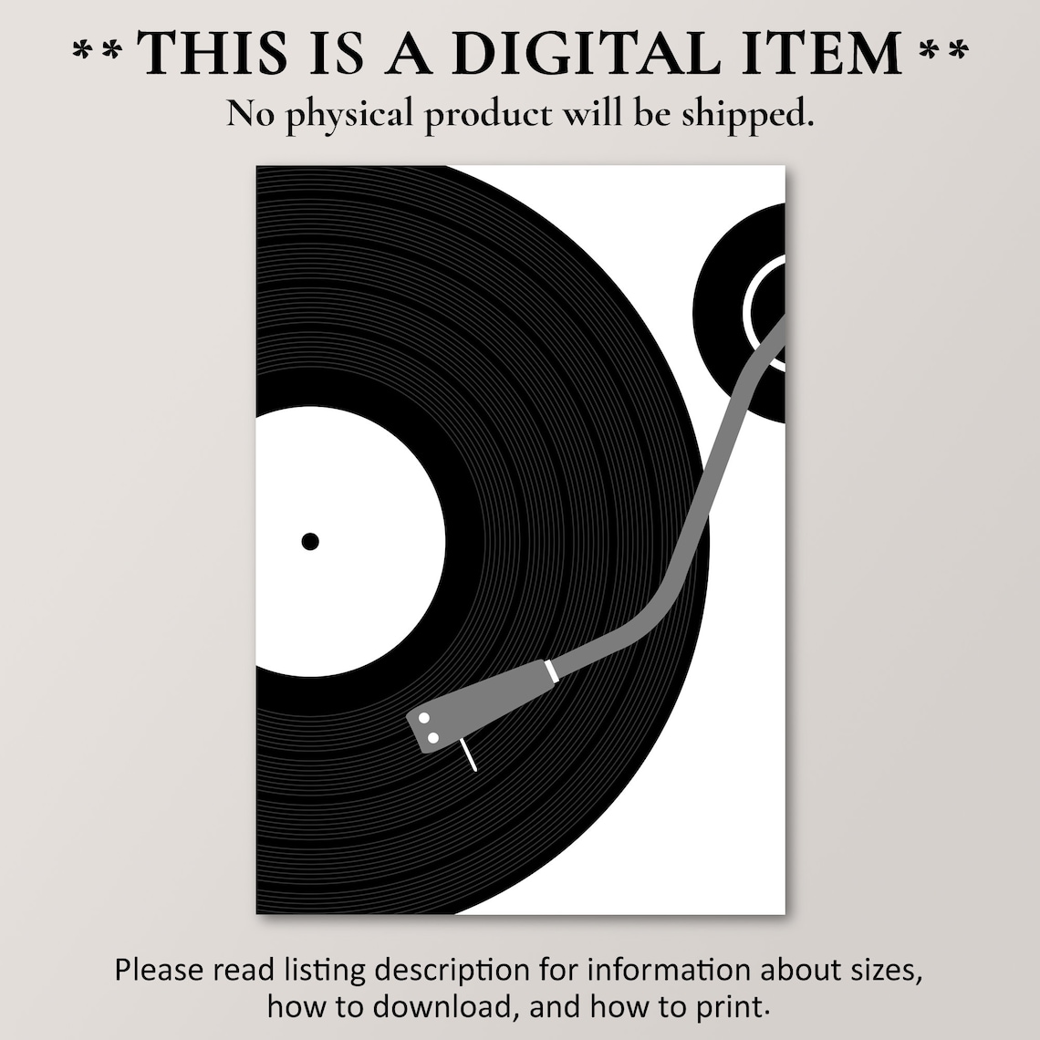 Record Player Turntable Music Art Print, Band Studio - Image 4