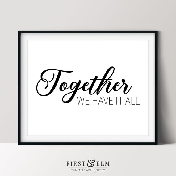 Together We Have It All Family Wall Art Gift For Parents Home Decor