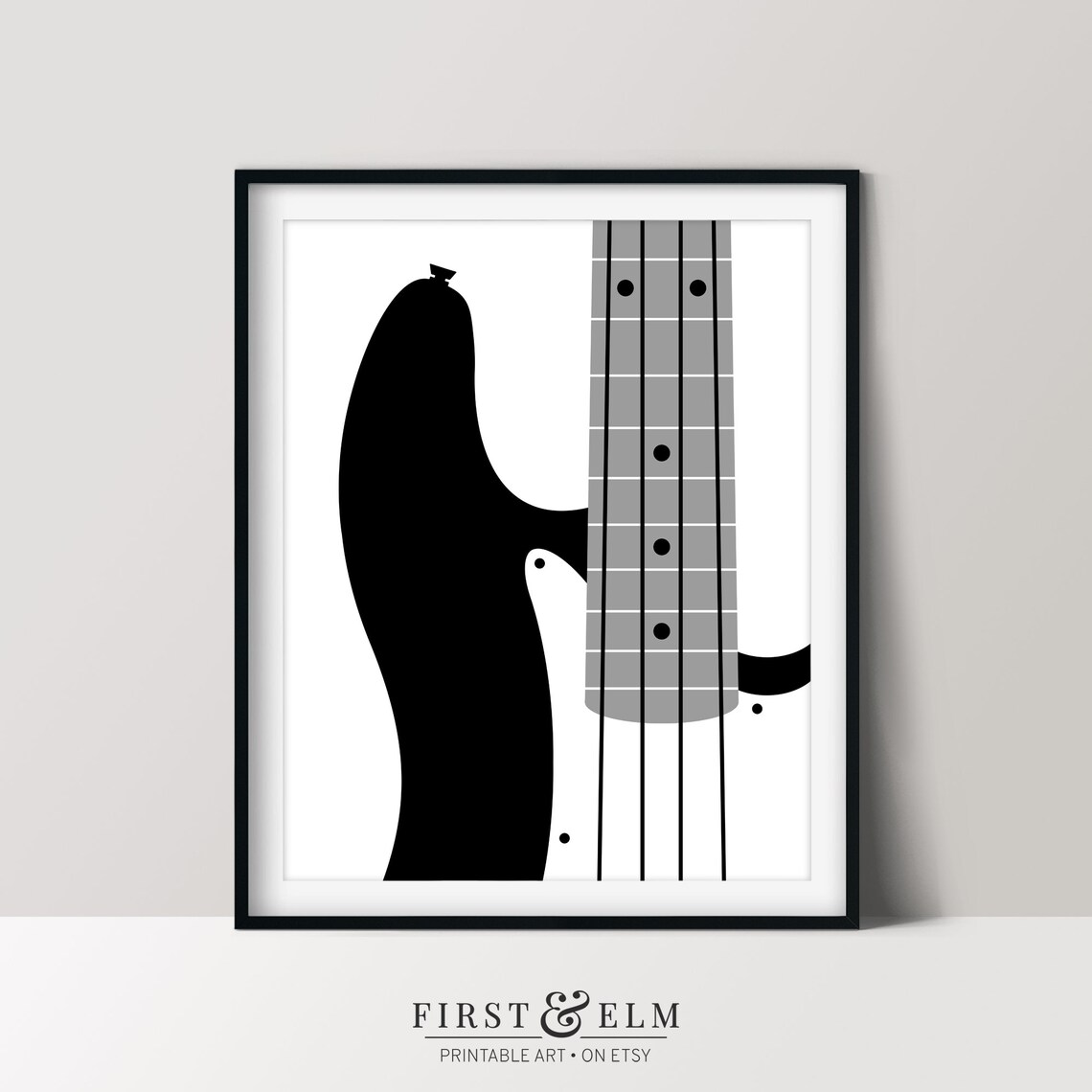 Bass Guitar Poster, Minimalist Music Lover Gift