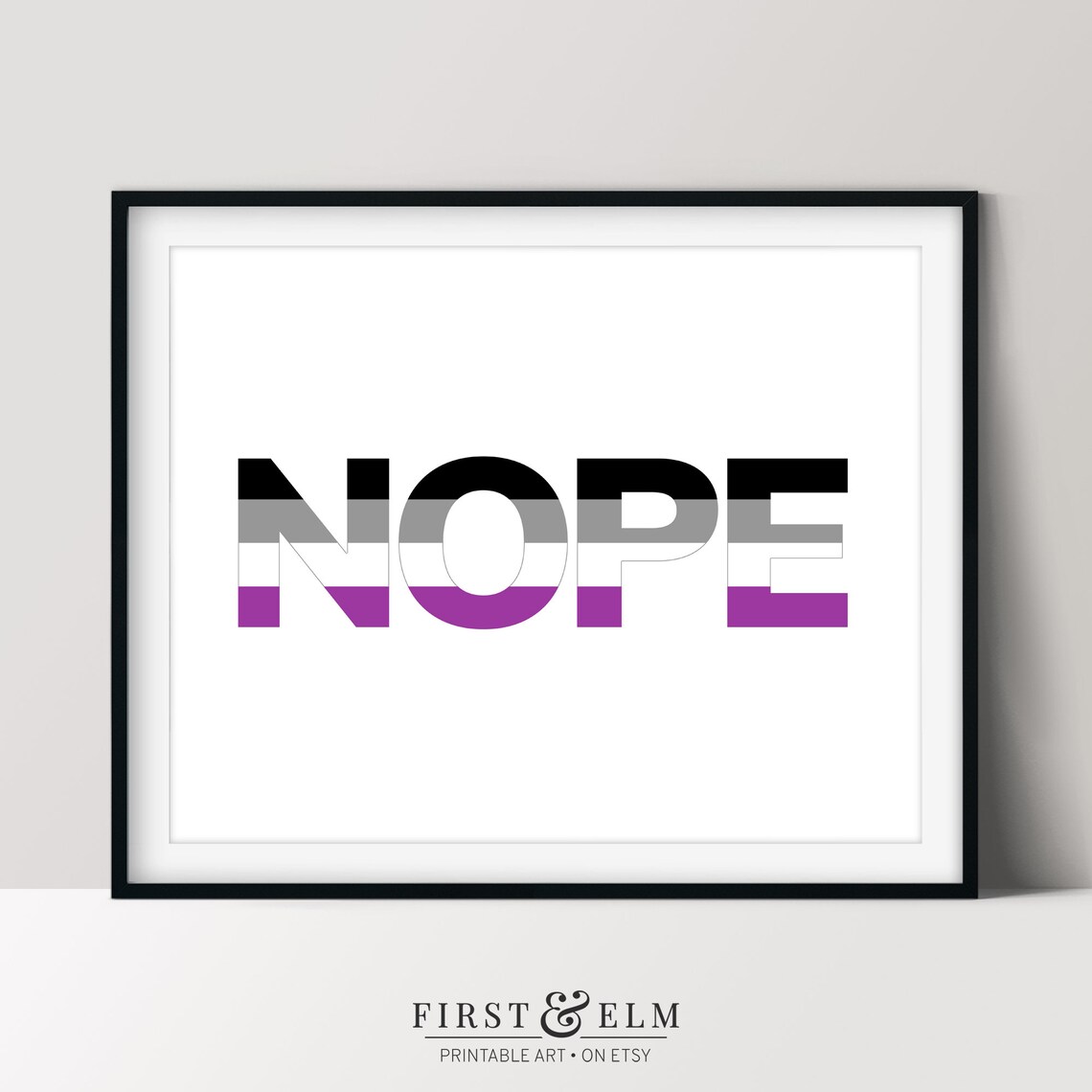 Nope Print Asexual Humor Ace Pride Art Lgbtqia Dcor Wall Art