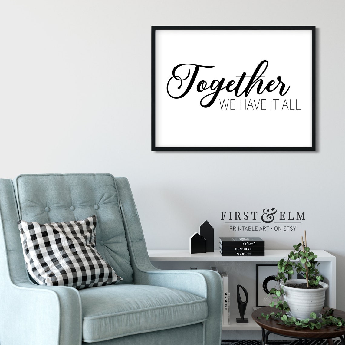 Together We Have It All Romantic Script Wedding Home Decor Poster - Image 2