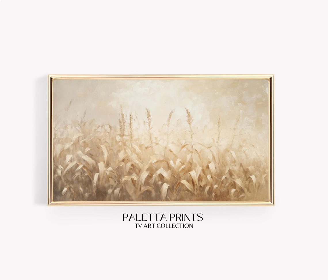 Frame Tv Golden Cornfield Art Art For Frame Tvs Cozy Harvest Scene Tv Art Rustic Vintage Tv Art Paletta Prints