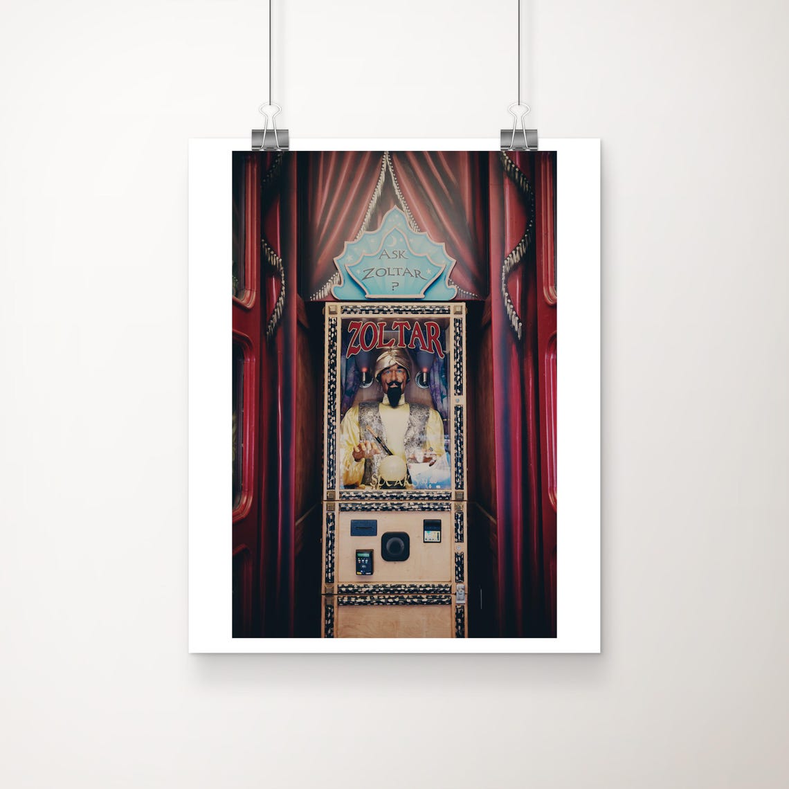 Zoltar Fortune Teller Vintage Carnival Arcade Machine Photo Poster