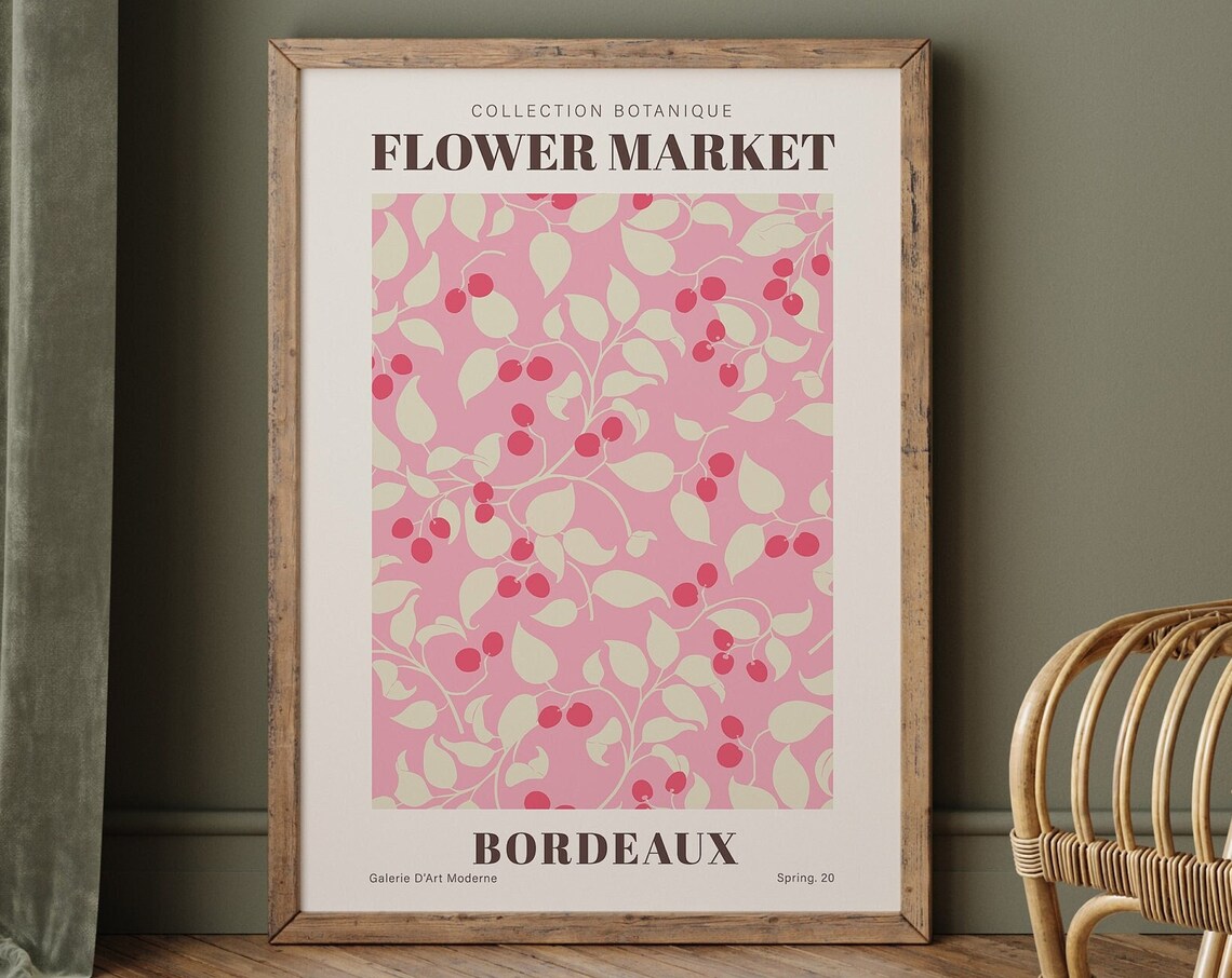 Bordeaux Flower Market Poster, French Travel Poster