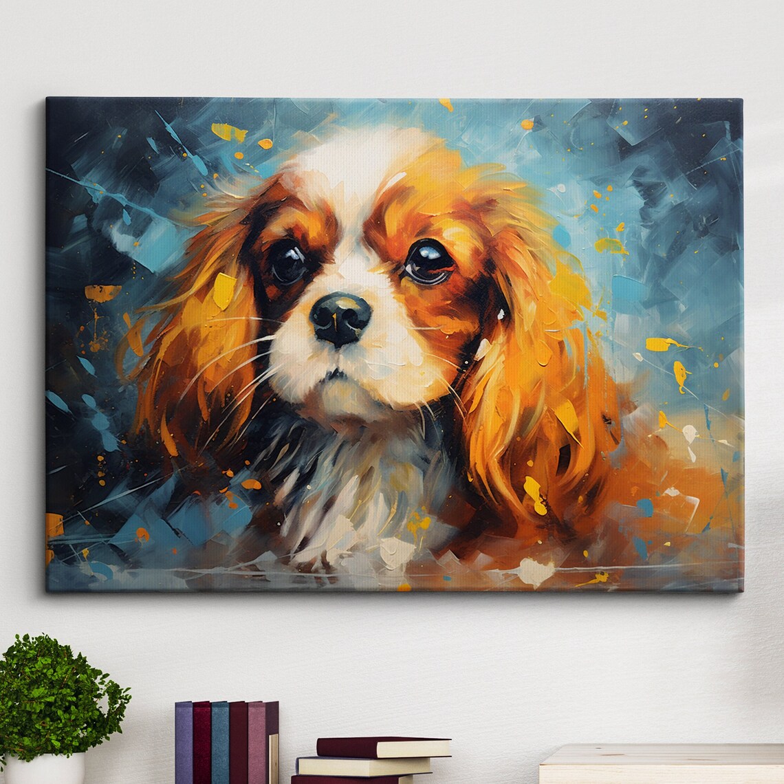 Cavalier King Charles Spaniel Crown Abstract Art Print