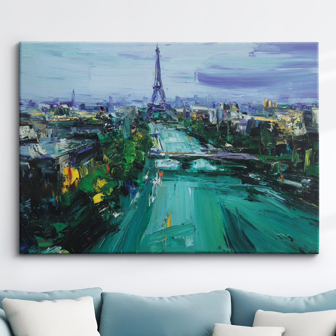 Paris France Palette Painting Landscape Landmark Oil Watercolor Wall Art Framed Canvas Poster Print Homeoffice Room Decor Gifts