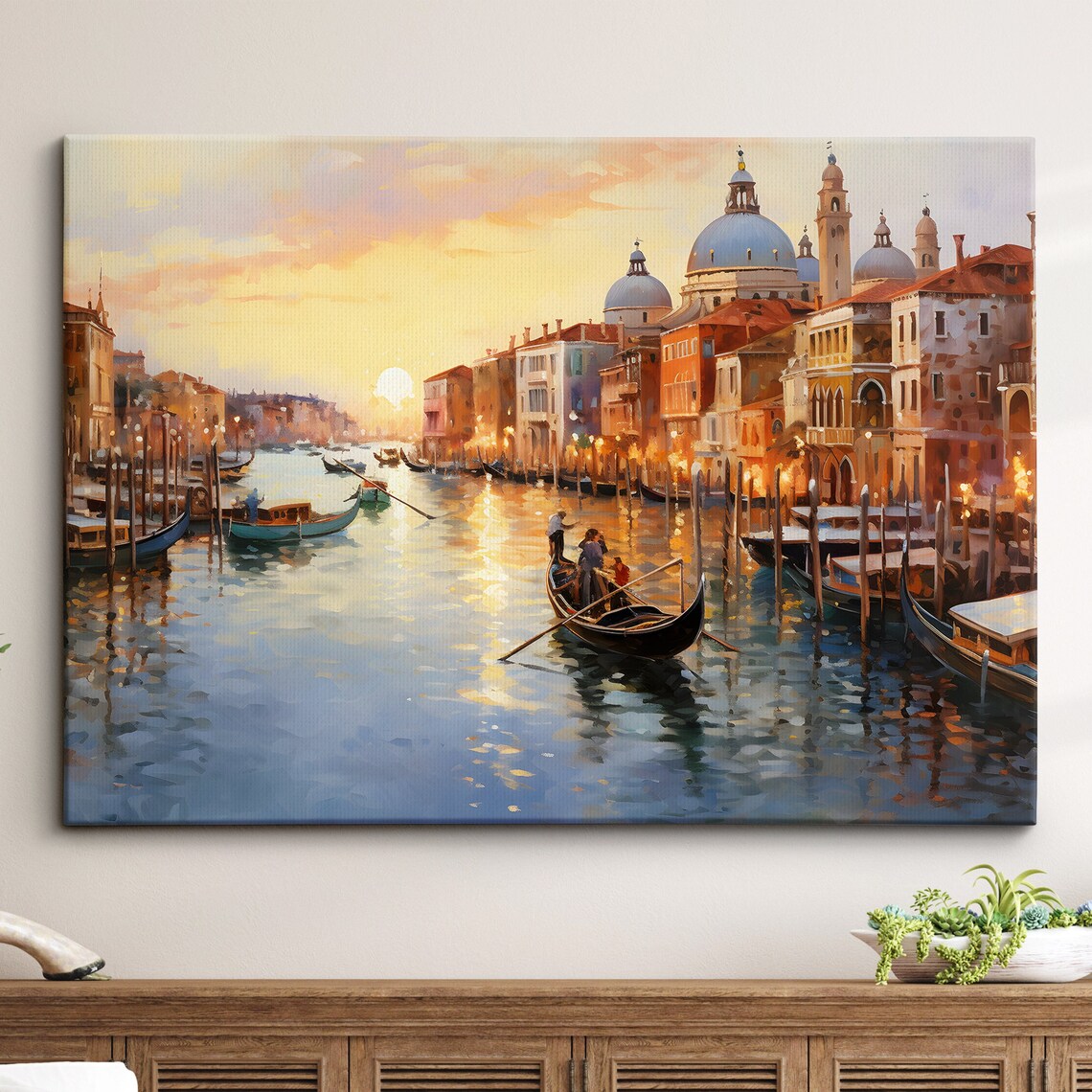 Venice Italy Gondola River Landmark Watercolor Travel Poster