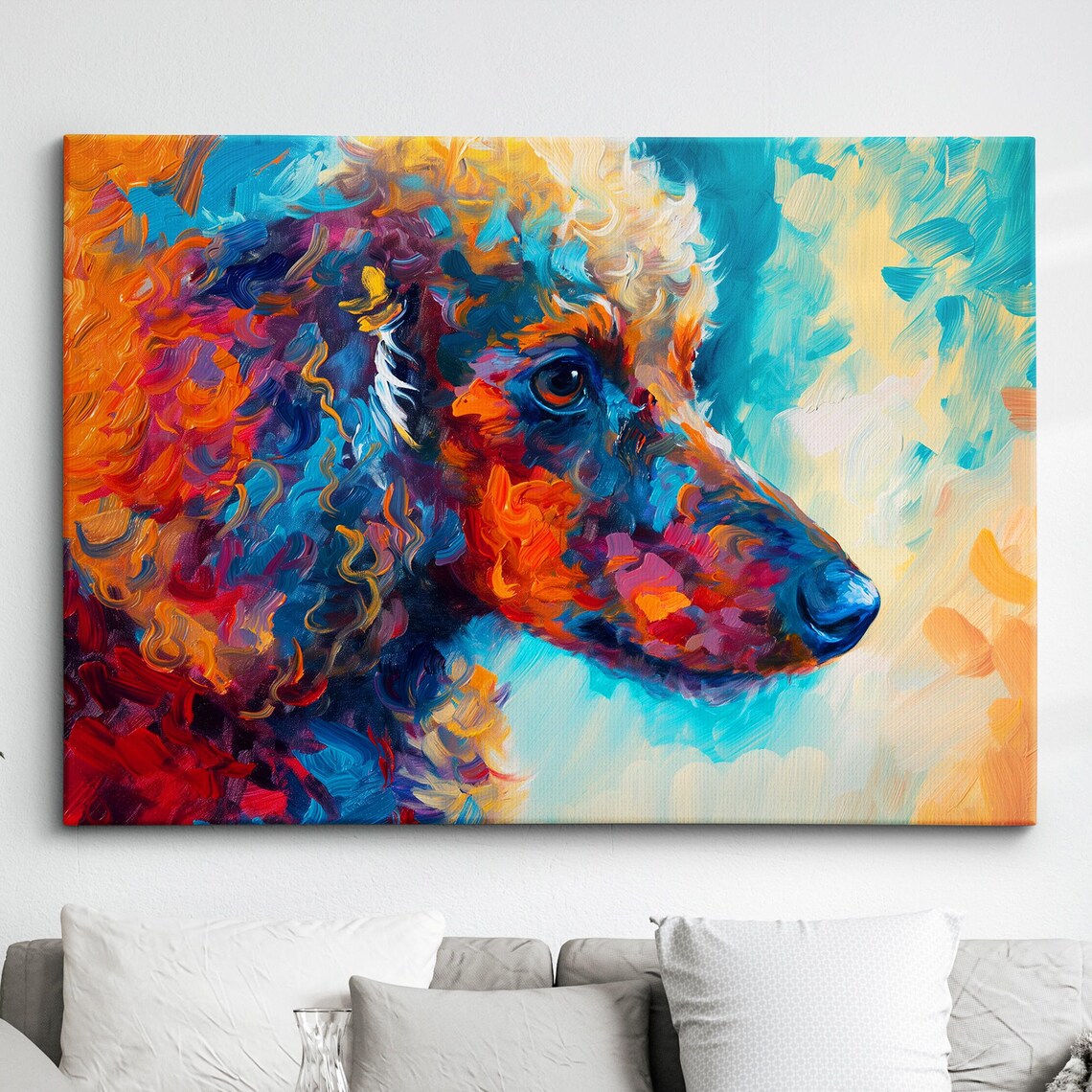 Poodle Abstract Dog Painting, Pet Wall Art Print