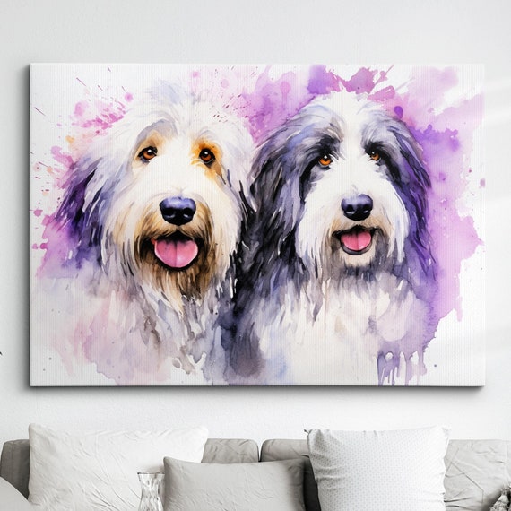 Shepherd Dogs Paint Splash Abstract Dog Pet Animal Painting Splatter Wall Art Framed Canvas Poster Print Home Kitchen Office Room Decor