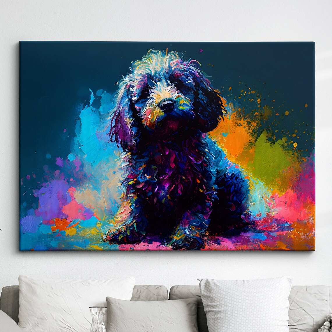 Cockapoo Abstract Modern Oil Painting Art Print