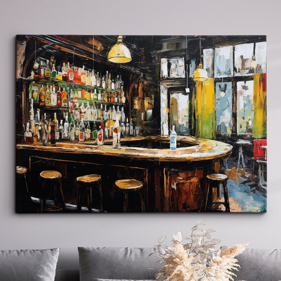 Town Bar Modern Abstract Pub Poster Print