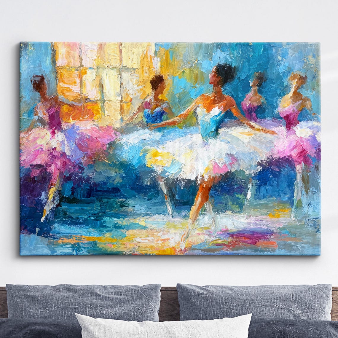 Ballerina Rehearsal Sunlit Studio Impressionist Painting Poster