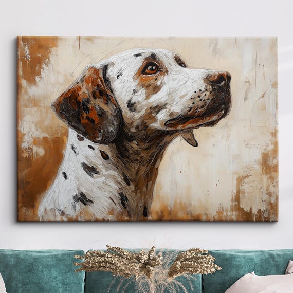 Majestic Iconic Dalmatian Dog Pet Abstract Modern Oil Painting Wall Art Framed Canvas Poster Print Home Kitchen Office Room Decor Gifts