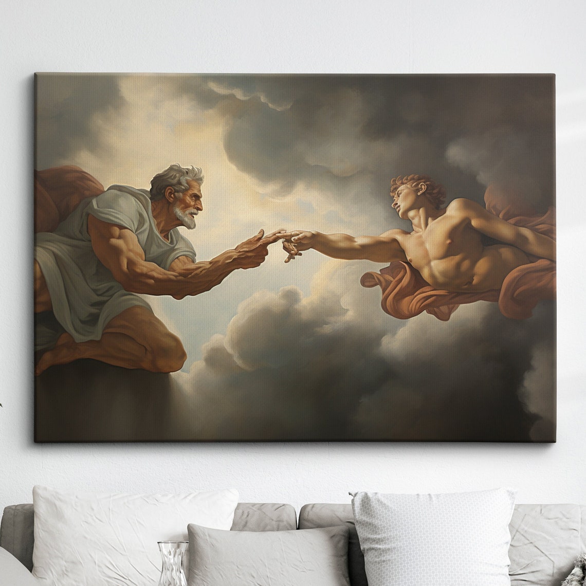 Michelangelo Creation of Adam Hands Classic Renaissance Art Poster