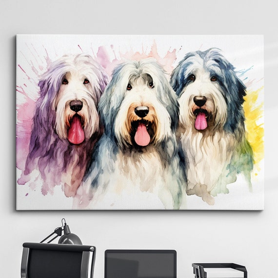 Shepherd Dogs Paint Splash Abstract Dog Pet Animal Painting Splatter Wall Art Framed Canvas Poster Print Home Kitchen Office Room Decor