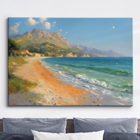 Claude Monet Seaside Abstract Oil Painting Wall Art Framed Canvas Poster Print Home Kitchen Office Living Bedroom Decor Gifts