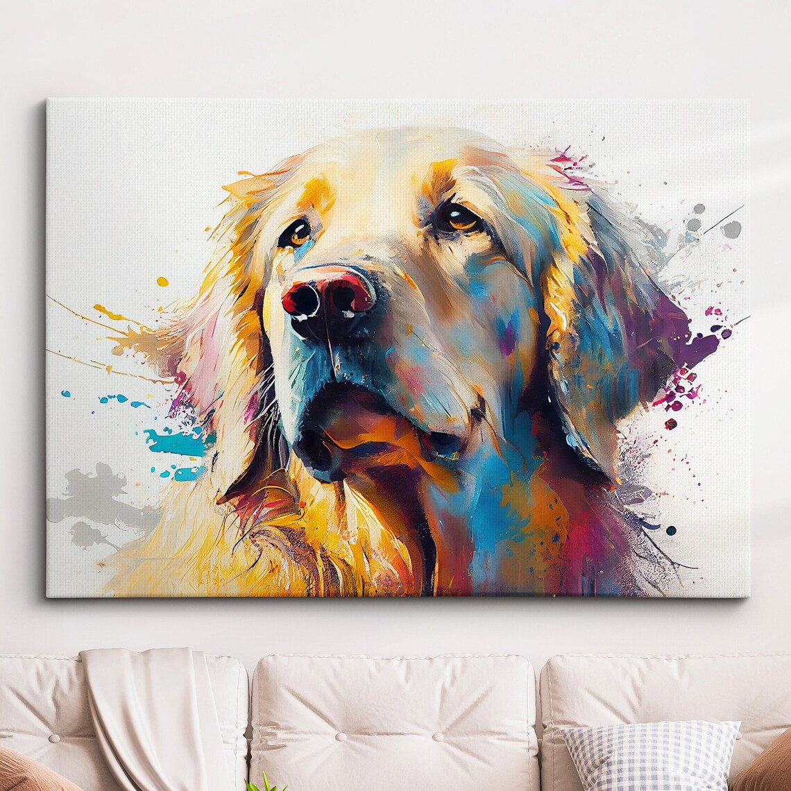 Golden Retriever Abstract Modern Painting Art Print