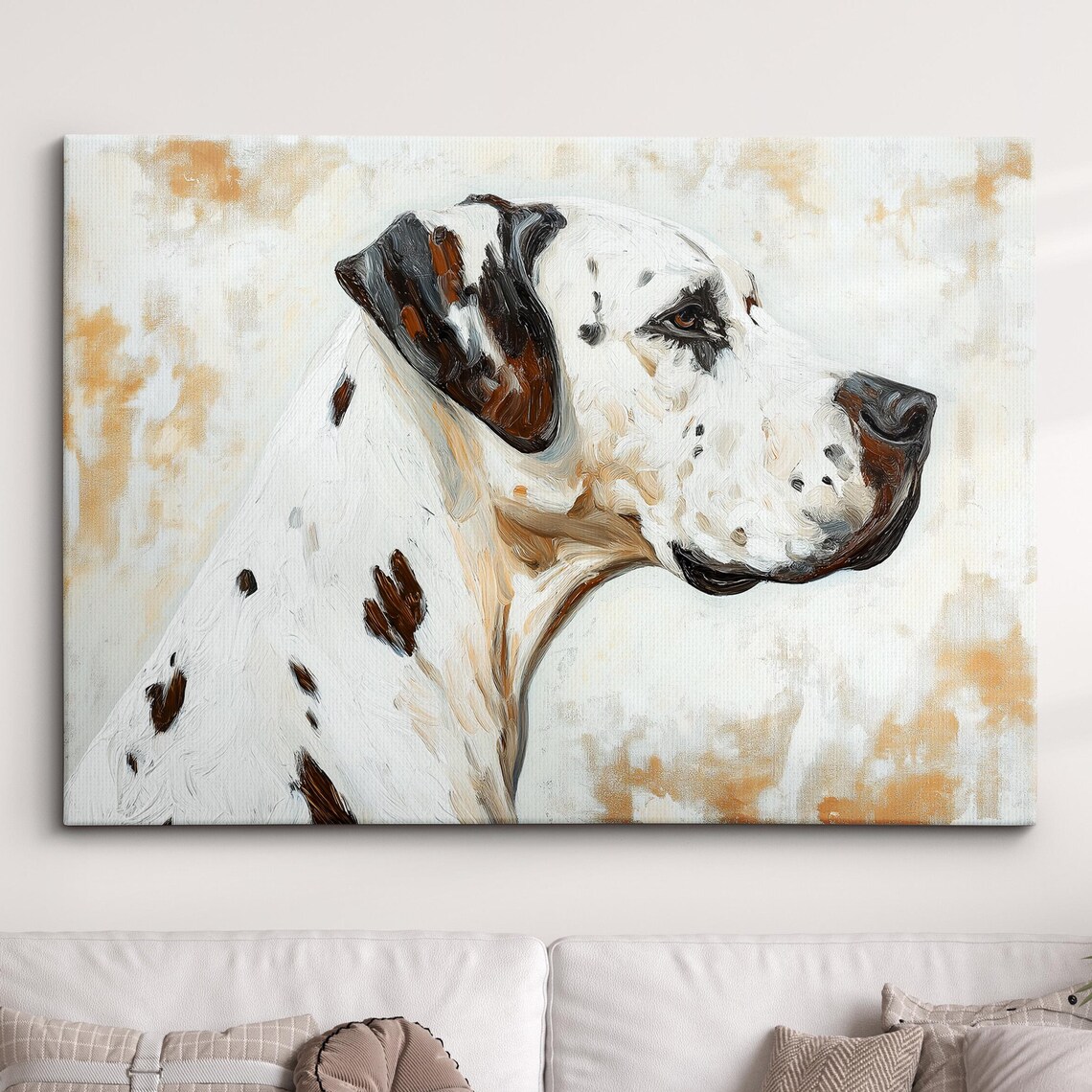 Dalmatian Dog Profile Spotted Oil Painting Animal Decor Poster