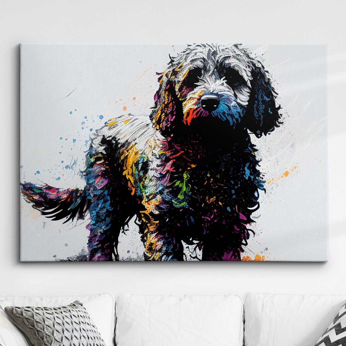 Colorful Cockapoo Abstract Modern Art Print